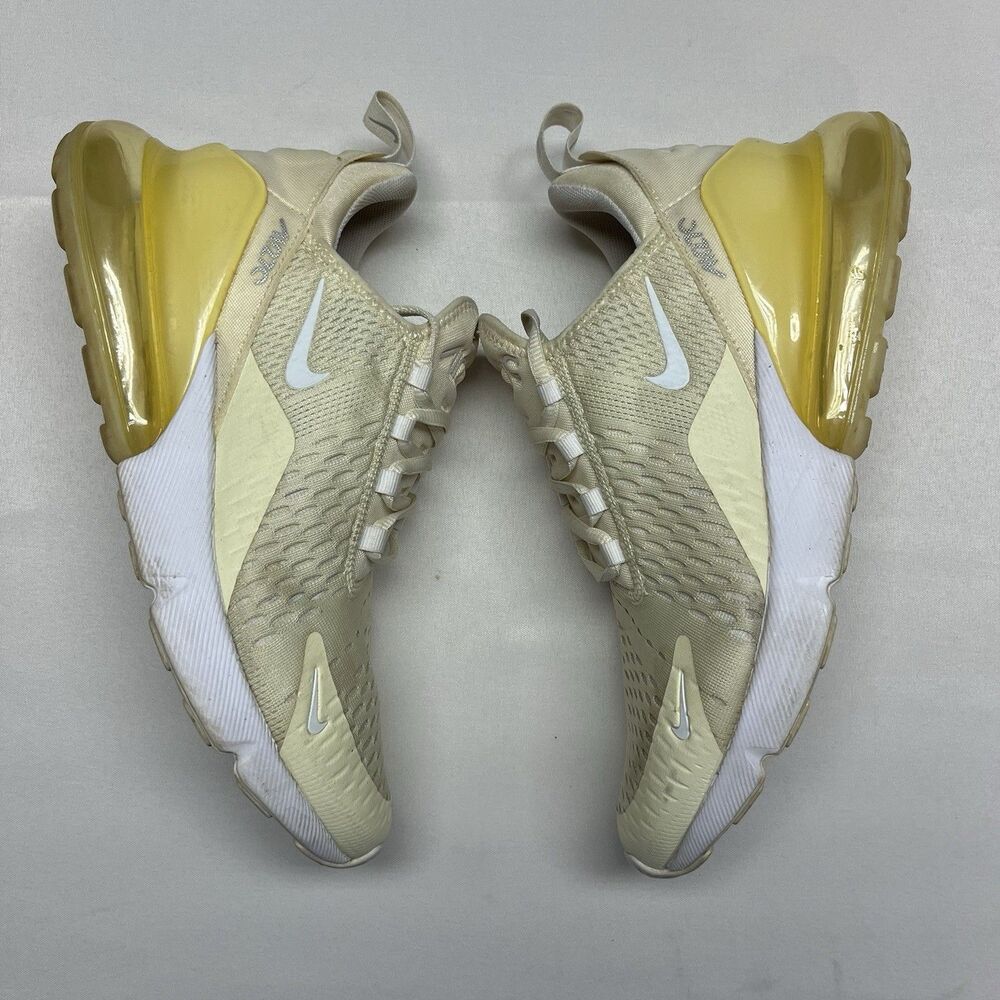 Nike Air Max 270 White Gold Shoes Sneakers Womens Size 9.5 - Picture 4 of 10